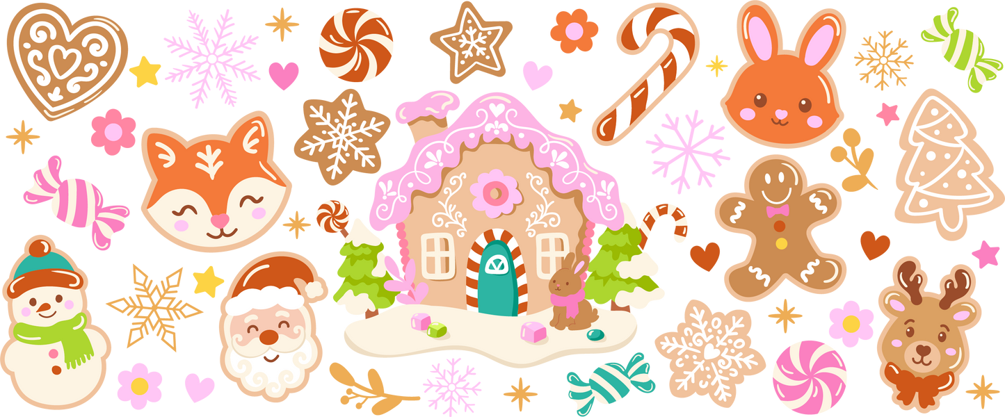 12oz Kids Skinny Tumbler Gingerbread House