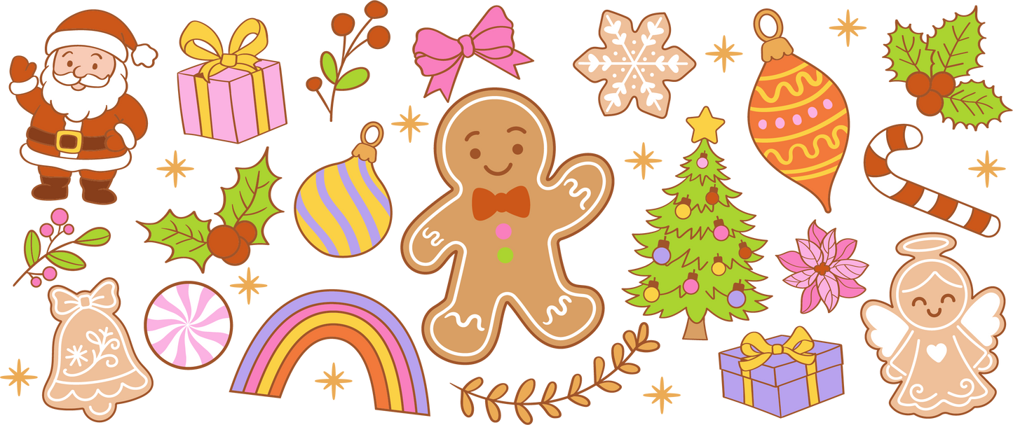 12oz Kids Skinny Tumbler Gingerbread man PERSONALISED WITH NAME