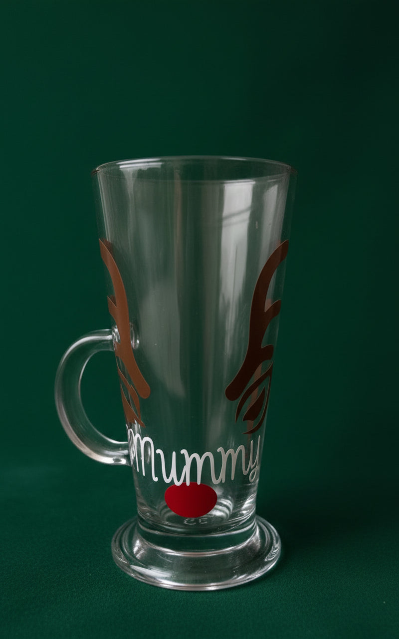 Reindeer Hot Chocolate Glass- PERSONALISED