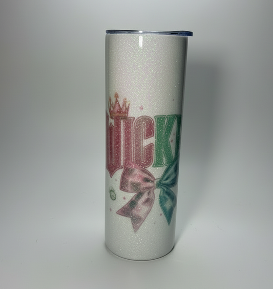 Glittered tumbler 20oz with beautiful bow design uk