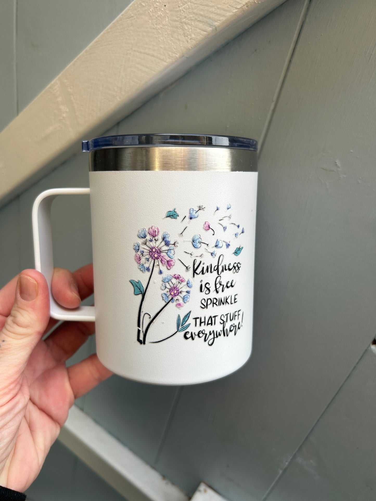 Stainless steel tumbler with teacher and kindness design UK
