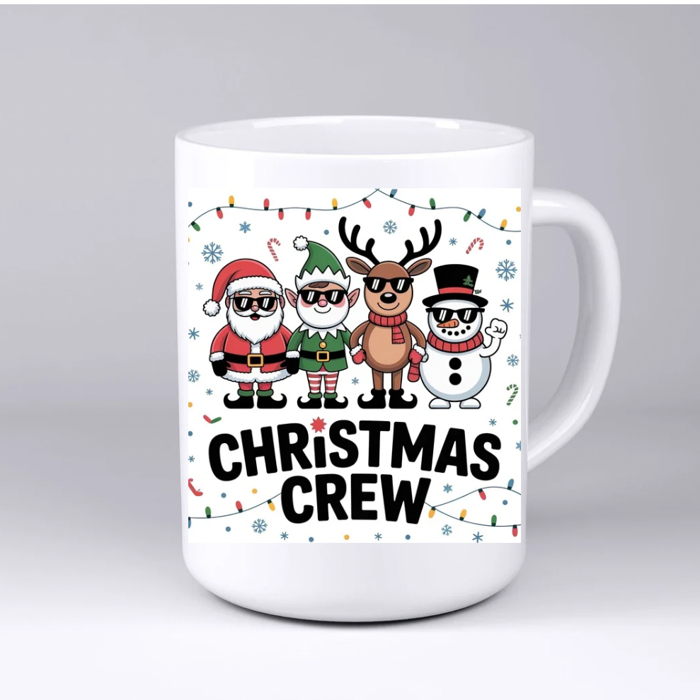 Playful Christmas crew mug for all the family